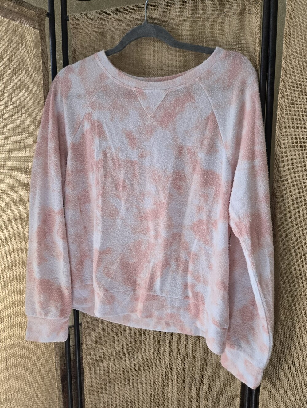 Women’s 2LIV Pink Tie-Dye Pullover Sweater/Sweatshirt Large Super Soft